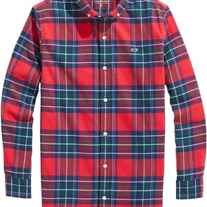 Vineyard Vines Boys Red Plaid Shirt